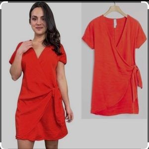 Amadi Miena Red Wrap Mini Dress